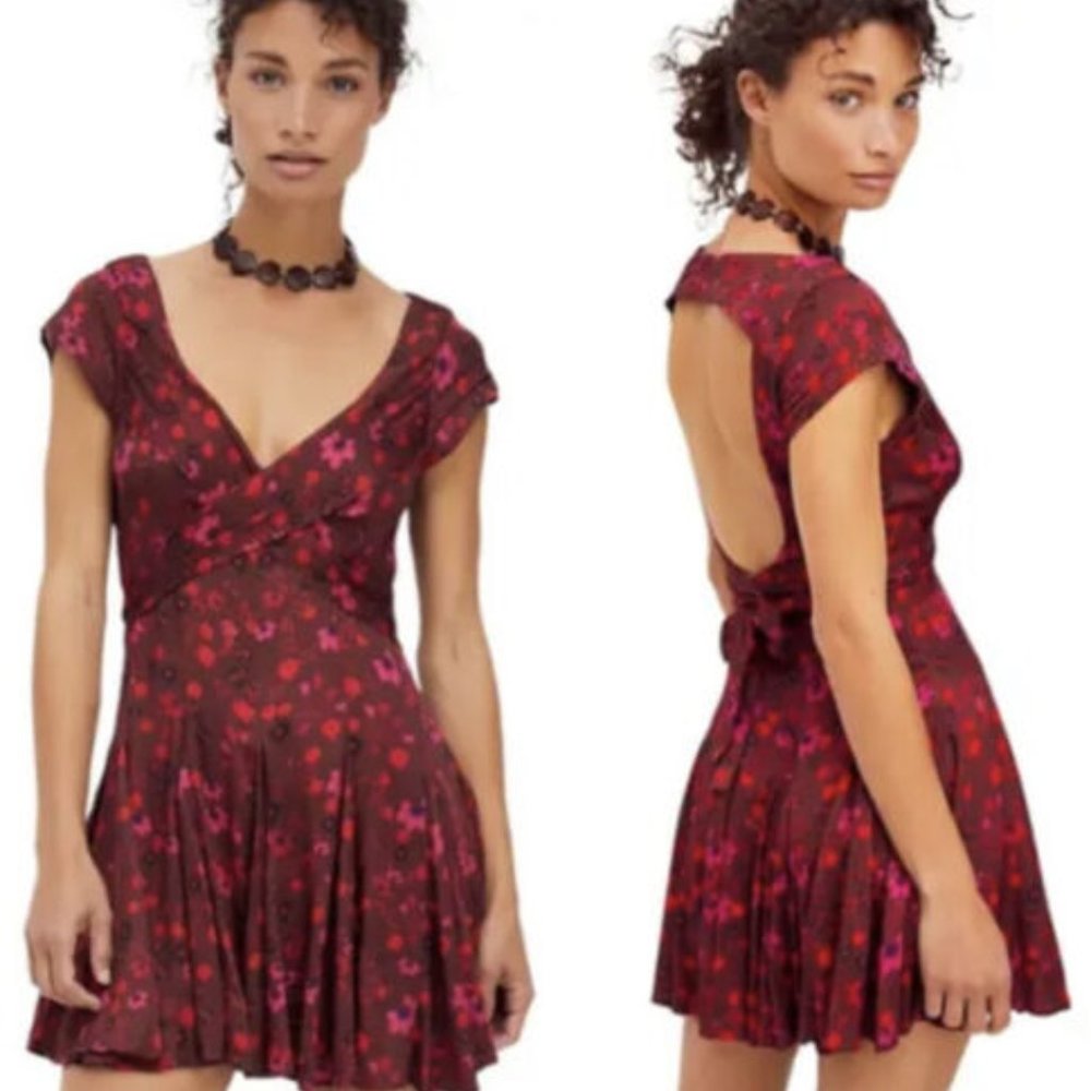 Free People It Takes Two Wrap Dress Size Small Womens Plum Purple OB1303164